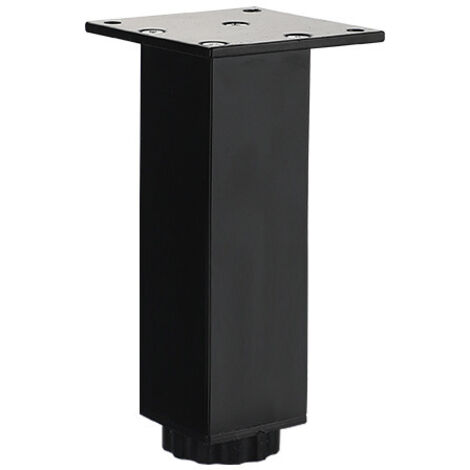 4 patas cuadradas de aluminio para sofá, estabilizadores de mesa y patas ajustables para muebles, color negro, sin tornillos.