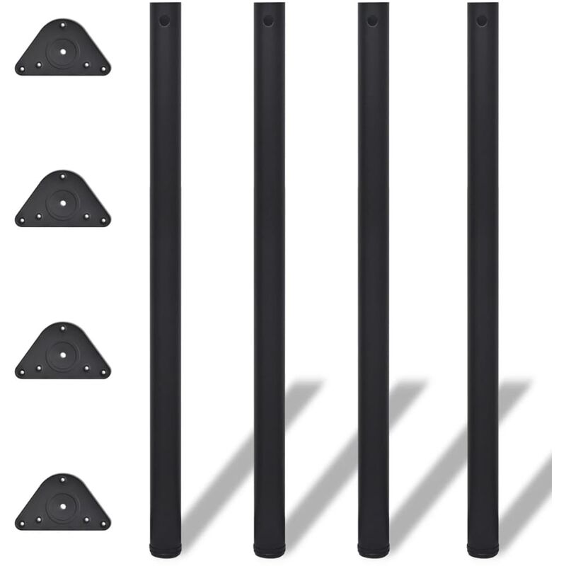 

4 Patas de Mesa Regulables en Altura 1100 mm (Color Negro) - Negro