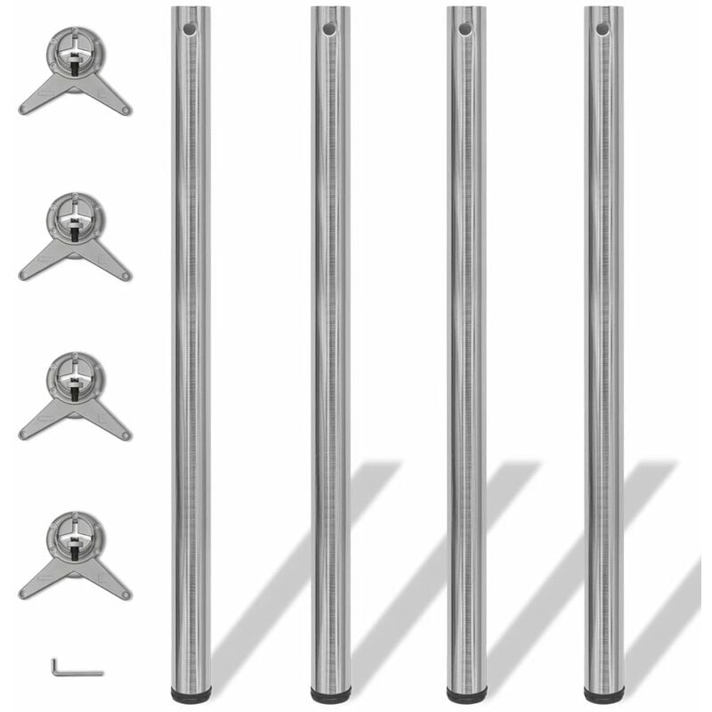 

4 Patas de Mesa Regulables en Altura 1100 mm (Color Níquel Pulido)