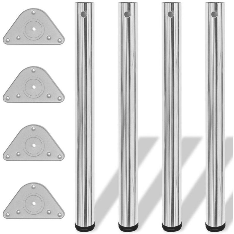 

4 Patas de Mesa Regulables en Altura 710 mm (Color Cromo)