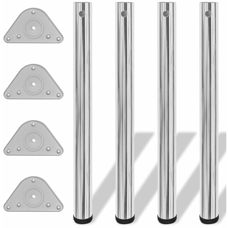 

4 Patas de Mesa Regulables en Altura 710 mm (Color Cromo)