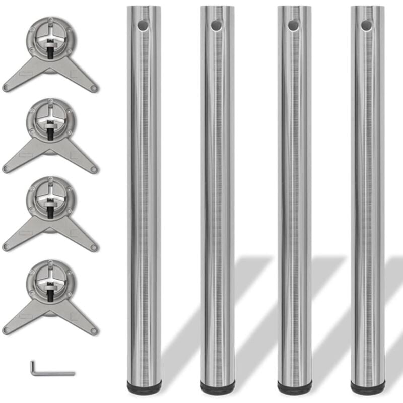 

Patas de Mesa 4 Unidades Regulables en Altura 710 mm Níquel Pulido - Plateado - Vidaxl