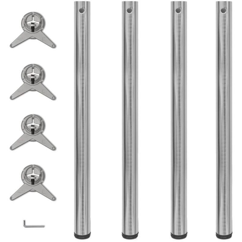 

Patas de Mesa 4 Unidades Regulables en Altura 870 mm Níquel Pulido - Plateado - Vidaxl