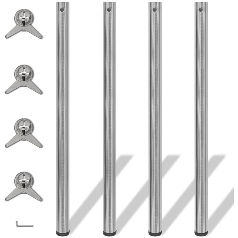 

vidaXL Patas de Mesa 4 Unidades Regulables en Altura 1100 mm Níquel Pulido - Plateado