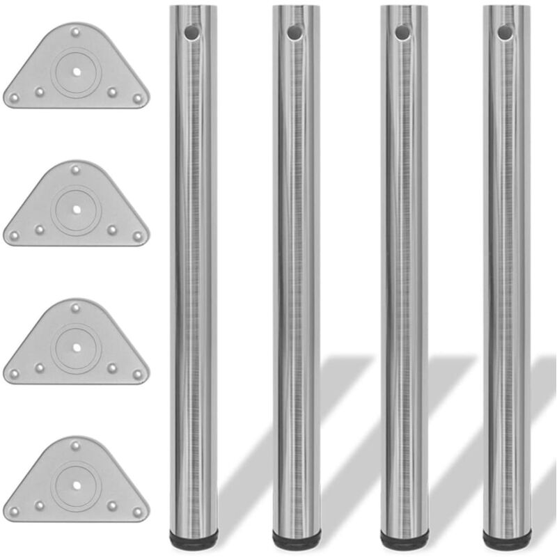 

Patas de Mesa 4 Unidades Regulables en Altura 710 mm Níquel Pulido - Plateado - Vidaxl