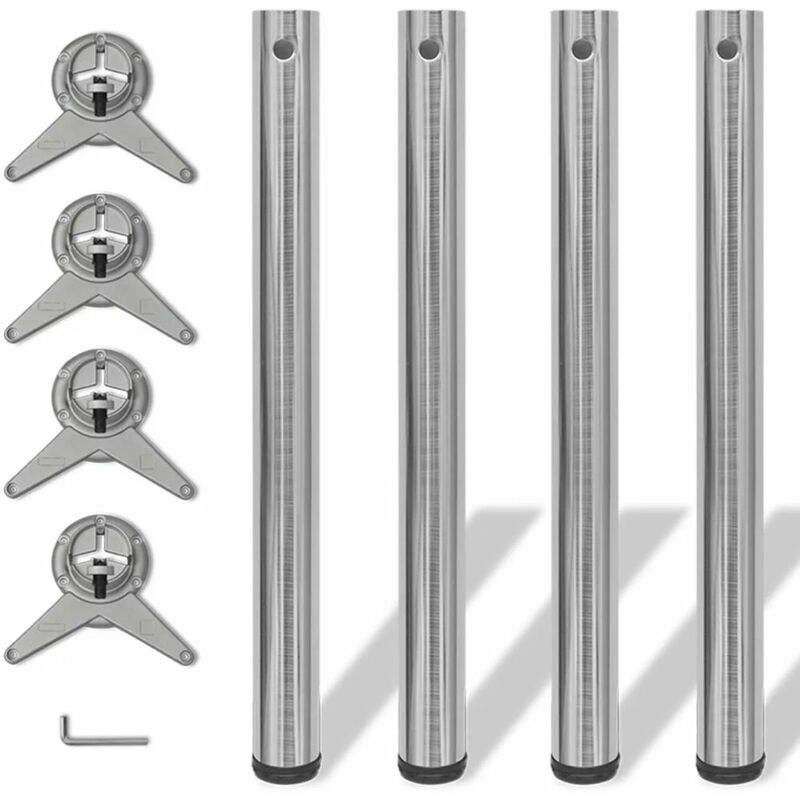 

4 Patas de Mesa Regulables en Altura 710 mm (Color Níquel Pulido)