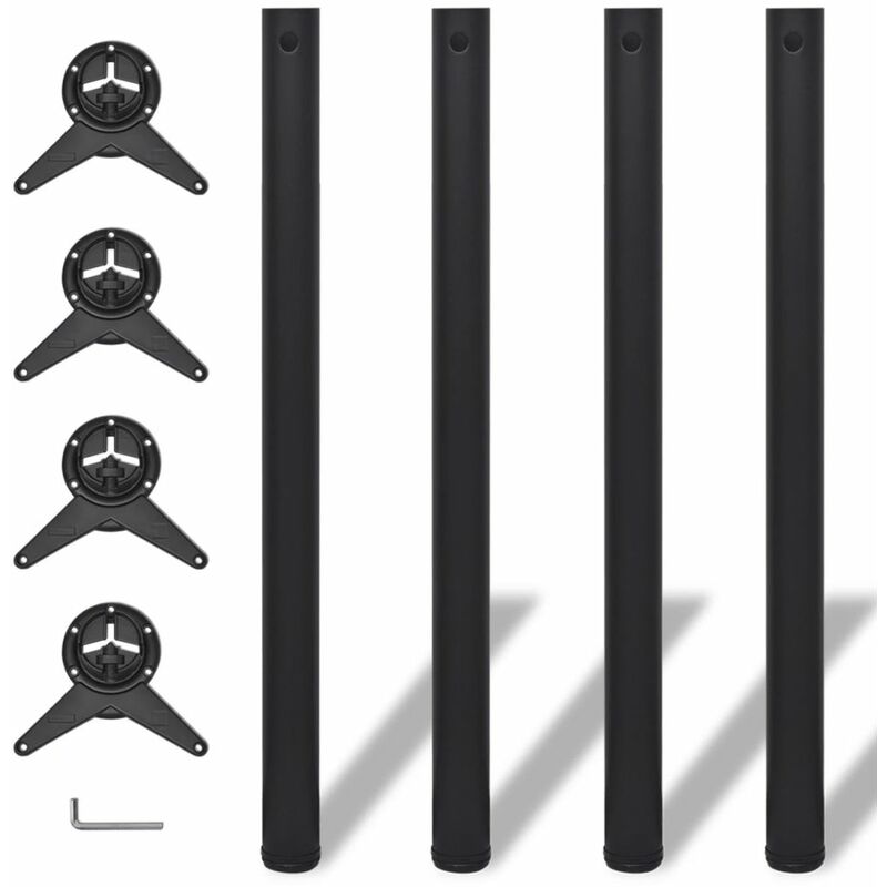 

4 Patas de Mesa Regulables en Altura 870 mm (Color Negro)