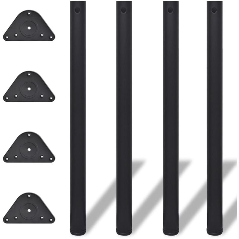 

4 Patas de Mesa Regulables en Altura 870 mm (Color Negro) - Negro