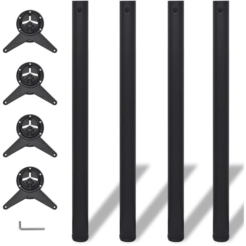 

4 Patas de Mesa Regulables en Altura 870 mm (Color Negro) - Negro