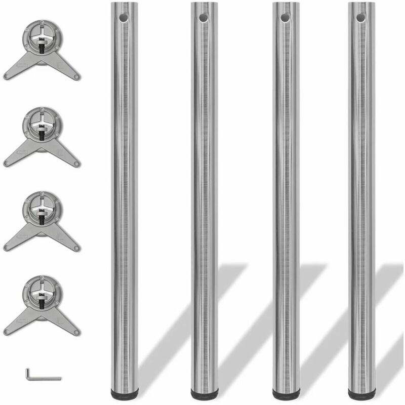 

4 Patas de Mesa Regulables en Altura 870 mm (Color Níquel Pulido)