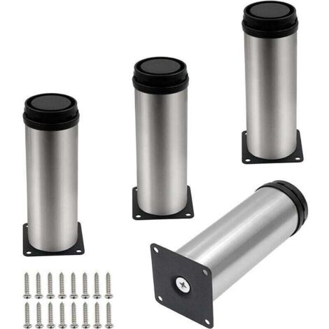 4 patas de metal ajustables para muebles de 15 cm, XU, patas para mesa, silla, armario, cama con tornillos, producto de calidad superior, duradero y confiable, materiales seleccionados, satisfacción g
