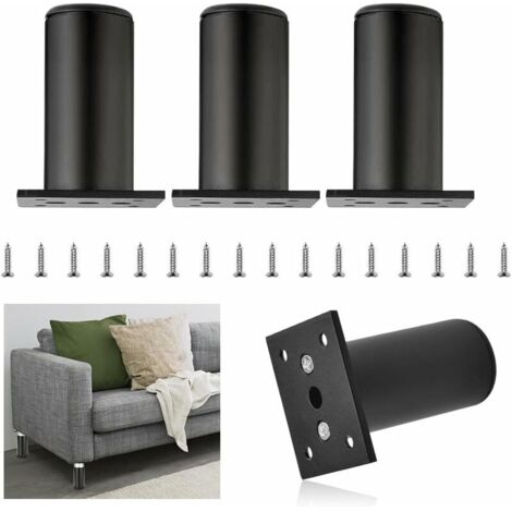 4 patas de muebles de aleación de aluminio, 6 x 8 cm, altura de patas de gabinete, antioxidantes, anticorrosión, antienvejecimiento, patas de muebles de altura con tornillos para sofá, mesa de café, c