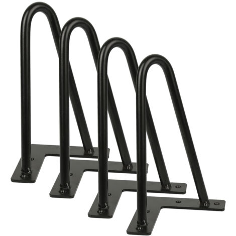 4 Patas Mesa Patas Hairpin Patas a Horquilla Para Mesa de Acero Patas Muebles Robustas Con Tornillos y Bases Protectoras