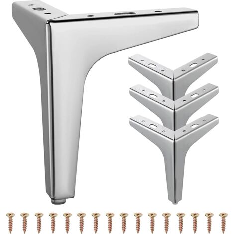 4 patas metálicas para muebles, patas triangulares de 17 cm para sofá, mesa de centro, soporte de TV y otros muebles.