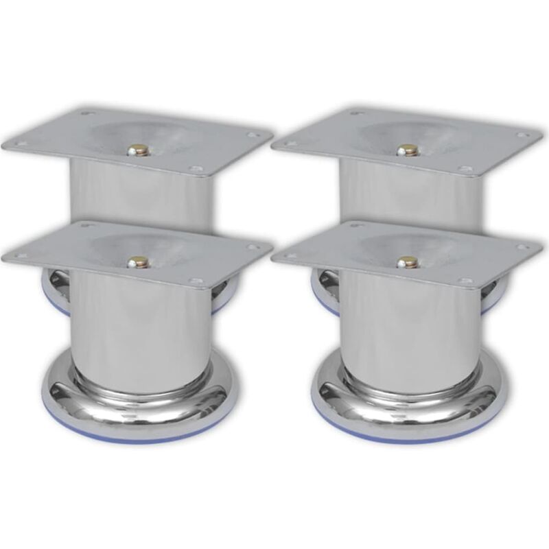 

4 Patas Redondas para Sofá 60 mm (Color Cromo) - Plateado