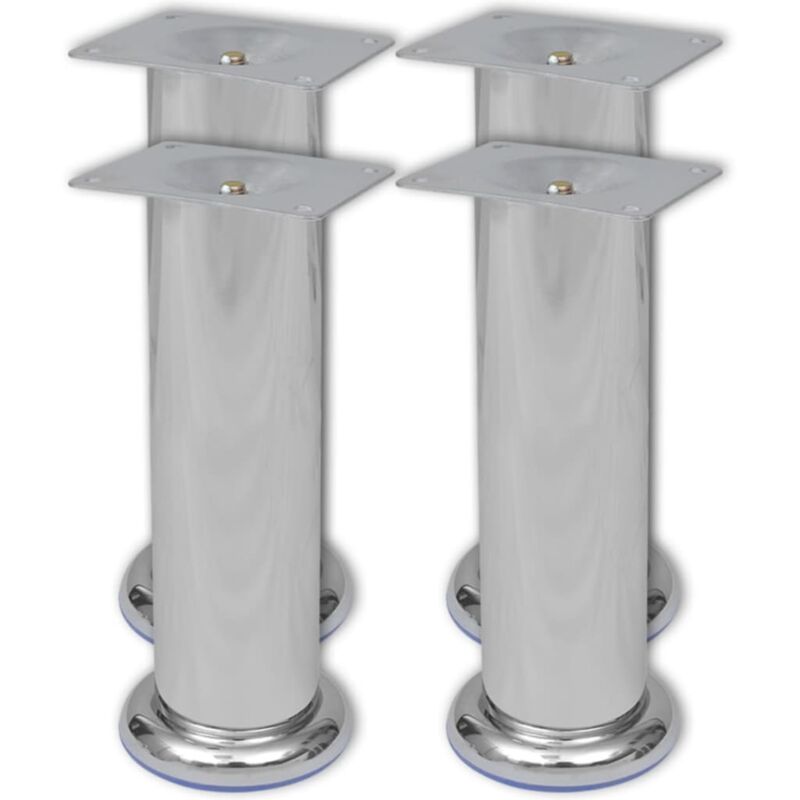 

vidaXL 4x Patas de sofá redondas cromadas 180 mm - Plateado