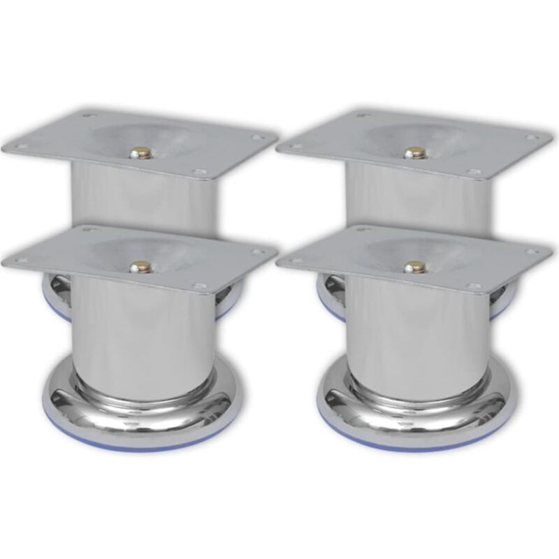 

4 Patas Redondas para Sofá 60 mm (Color Cromo) - Plateado