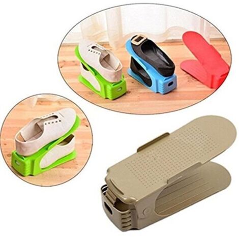 4 PC écran de chaussures Organiseur réglable gain de place de rangement en plastique Rack