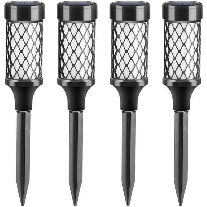 4 pc Lampes Solaires D'ExtéRieur éTanches à Haute Luminosité, D'un led Lights,pour Trottoir Cour Patio Paysage Blanc