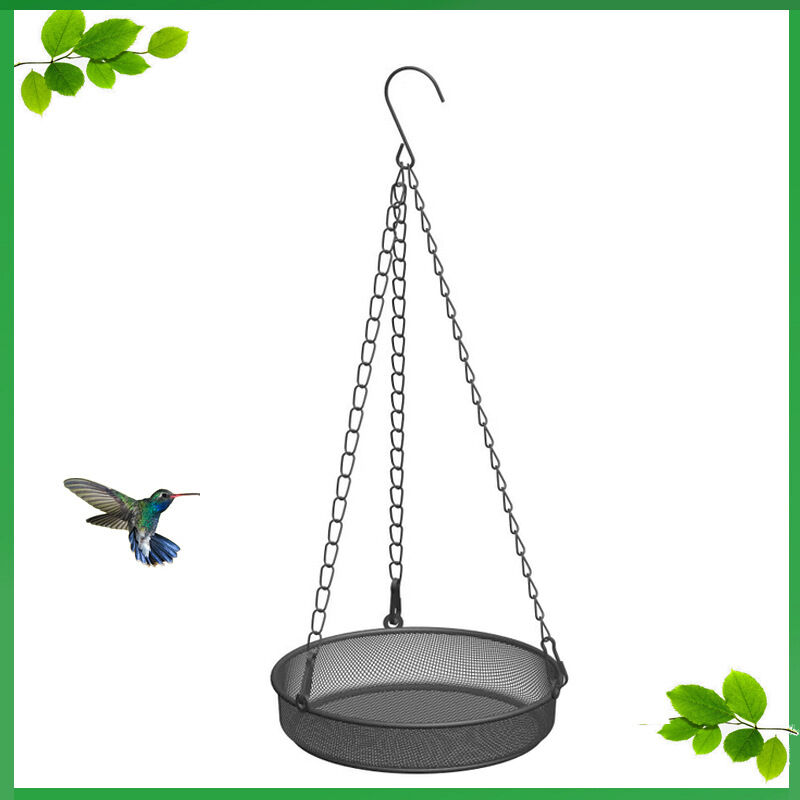 FVO - 4 pc Schwarzes Drahtgeflecht-Vogelfutterstation Hängende Vogelfutterstation Hängende Futterstation Metallgeflecht-Futterstation Samenspender