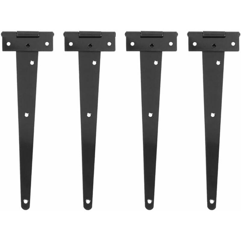 Lucky-88 - 4 Pcs 10 Pounces Charnières en t laquées Argentées, Charnière en t Robuste, Charnières de Portes en Bois, Métalliques Fer Antirouille