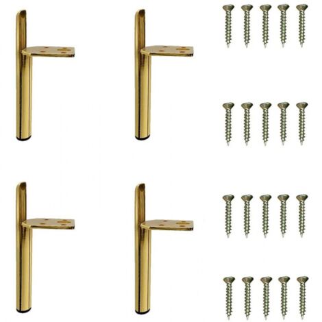 4 Pcs - 13cm Modern Furniture Legs Replacement Cabinet Feet Table Bed Legs with Screws Gold