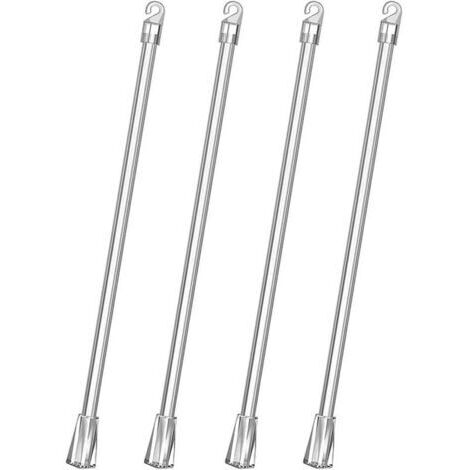 4 pcs 17 Pouces Verticales Baguettes de Rechange Tige d'Inclinaison pour Store de Fenêtre Transparent, Accessoire pour Ouvre-Store avec Crochet et Poignée