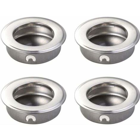 4 PCS 35mm Plat en Acier Inoxydable Encastré Encastré Tirez Le Doigt Insérez La Porte Coulissante Poignée Cabinet Tirer Tiroir Matériel