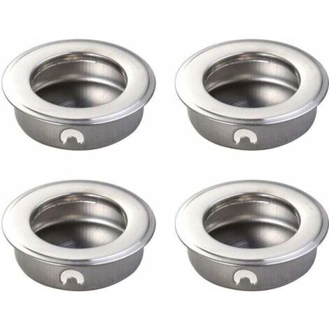 4 PCS 35mm Plat en Acier Inoxydable Encastré Encastré Tirez Le Doigt Insérez La Porte Coulissante Poignée Cabinet Tirer Tiroir Matériel