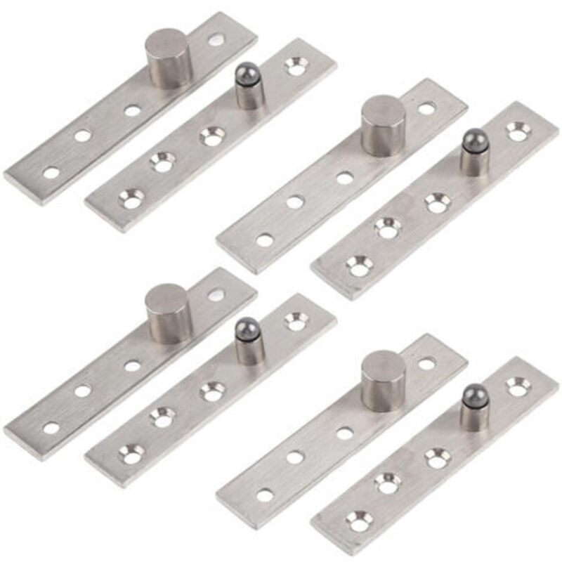 4 pcs 360 Degree Rotating Door Hinges, 95mm Thickened Stainless Steel Concealed Pivot Hinge, Heavy Duty Pivot Hinge for Furniture Shoes, Wood