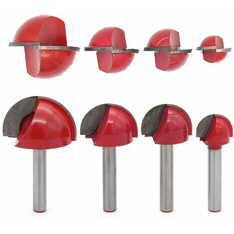 4 Pcs 6mm Shank Router Core Box Bits CNC Round Groove Milling Cutter Woodworking Tools 16mm/22mm/25mm/32mm