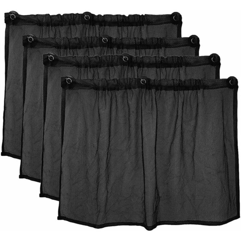 Fei Yu - 4 Pcs 75 x 50cm Rideaux Pare-Soleil pour Fenêtre Latérale De Voiture Magnétique, Noir