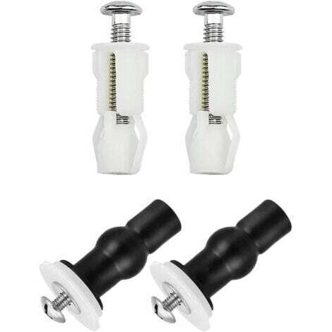 4 Pcs Abattant WC Fixations Charnières, Vis D'expansion pour Couvercle de Toilette Fixation Abattant WC Vis pour Lunette Toilette Ensemble, Pièces de Rechange pour Couvercle de Toilette