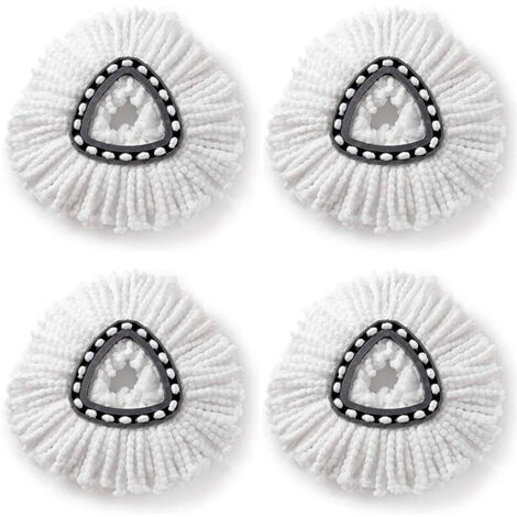 4 pcs adaptées aux têtes de vadrouille pivotantes o-cèdre/vileda tête de fil de coton triangulaire chiffon de remplacement de vadrouille