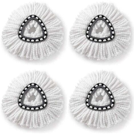 4 pcs adaptées aux têtes de vadrouille pivotantes o-cèdre/vileda tête de fil de coton triangulaire chiffon de remplacement de vadrouille