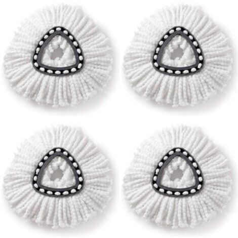 4 pcs adaptées aux têtes de vadrouille pivotantes o-cèdre/vileda tête de fil de coton triangulaire chiffon de remplacement de vadrouille