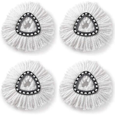 4 Pcs Adaptes Aux Ttes De Vadrouille Pivotantes O-cdre/vileda Tte De Fil De Coton Triangulaire Chiffon De Remplacement De Vadrouille