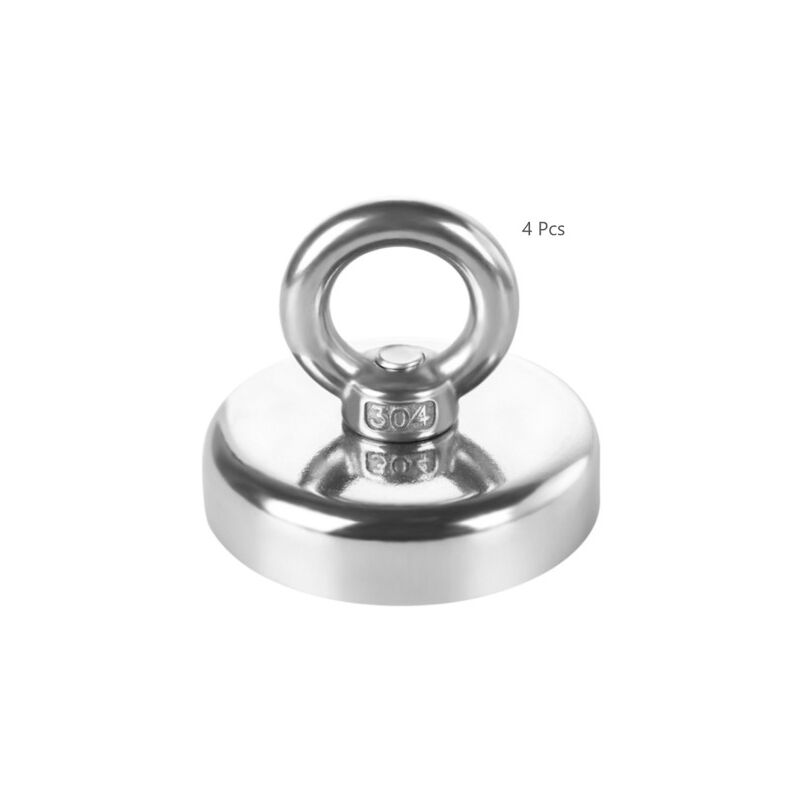 4 Pcs Aimant à œillet en néodyme 32 mm Adhérence 30 kg Super Forte Crochet Magnétique Magnétique Magnétique
