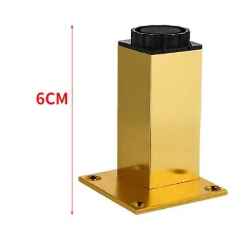 4 pcs Alliage D'aluminium Pieds De Meuble TV Canapé Table Basse Support Jambe Salle De Bains Pieds De Meuble Meuble À Chaussures Pieds De Meuble Pied De Table Pied De Lit Booster 6cm Or