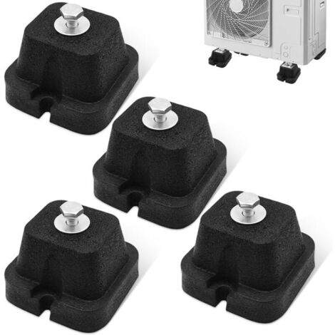 4 Pcs Amortisseur Climatiseur Exterieur, Bases d'amortissement en Caoutchouc, Patins Antichoc Anti-Bruit,Support de Fixation Renforcé pour Unité Extérieure de Climatisation,Pompe à Chaleur,Système CVC
