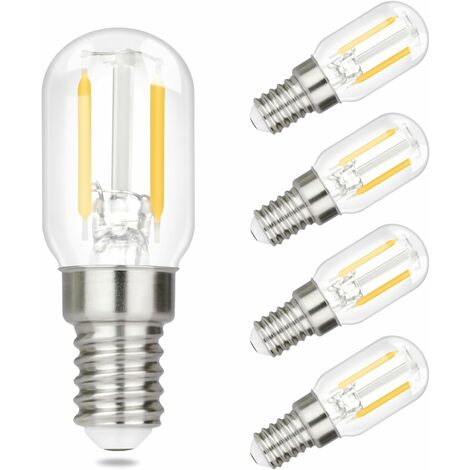 4 pcs Ampoules LED E14 Blanc Chaud - Lampes Vintage T22 LED 2W, Douille Rétro Edison, Ampoules 2700K Blanc Chaud, Éclairage Économique, Ampoules Réfrigérateur - Non-dimmable.