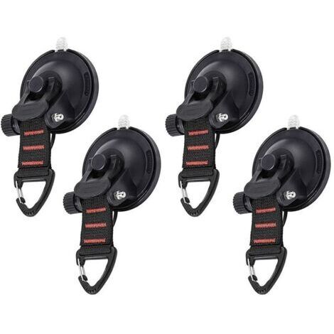 4 PCS Ancre à Ventouse Fixation du Crochet d'Arrimage Ventouses d'ancrage Lavables,Multi-usages pour re Auvent Latéral Bateau Camping Bâche
