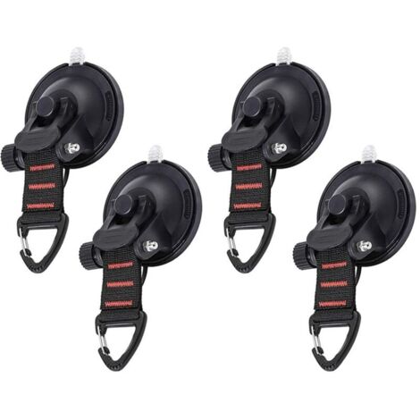 4 PCS Ancre à Ventouse Fixation du Crochet d'Arrimage Ventouses d'ancrage Lavables,Multi-usages pour Voiture Auvent Latéral Bateau Camping Bâche NPTERBL