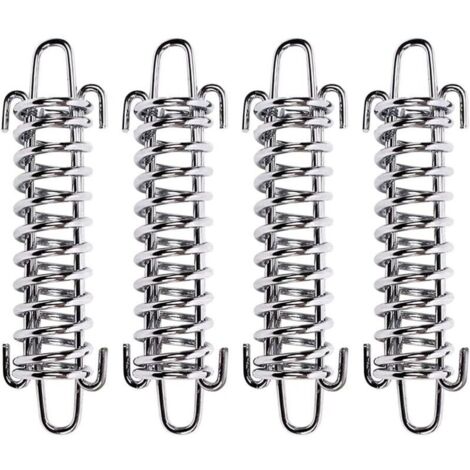4 Pcs Auvent Fixation Ensemble Tension Ressort Alliage Ressort Auvent Ressort Boucle Robuste Pare-Soleil Voile Kit De Fixation Quincaillerie En Acier Inoxydable Accessoires pour Camping Pinic Randonné