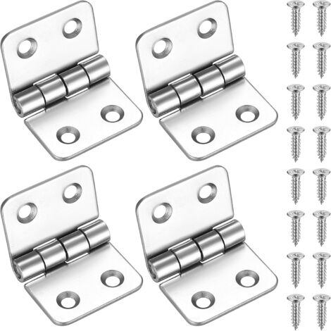 4 PCS Bisagras Plegables,Conector de Bisagras de 40x60mm, Bisagras de Acero Inoxidable,Bisagras para Puertas de Madera Ventanas Armarios Puertas de Jardín,Juego de Bisagras de Puerta