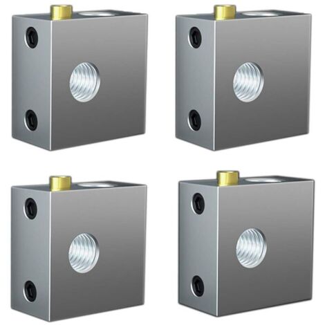 4 Pcs Blocs Chauffants en Aluminium, Chauffe-Aluminium Bloc pour Imprimante 3D Extrudeuse Makerbot MK8 MK7, Super Durabilité et Performance Conduction Thermique Élevée et Dissipation Thermique Rapide