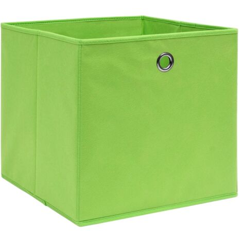 4 pcs Boîtes de rangement, Coffres de rangement Vert 32x32x32 cm Tissu LKF41052