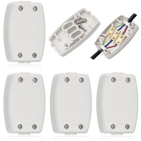 4 PCS Boîtier de Raccordement Boîte de Jonction à 3 Pôles Boîte de Dérivation Etanche Boîte de Jonction Électrique Blanc Boîtier de Projet pour Éclairage Intérieur, Alimentation, Câblage