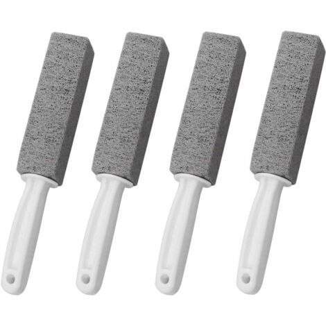4 PCS Brosse de Nettoyage Pierre Ponce avec poignée Cleaning Block Nettoyant Brossede toilette WC pour Cuisine/Grill/Bain/Toilette Bowel/Pool