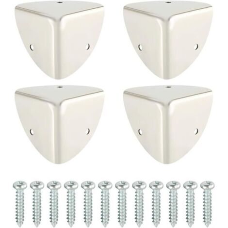 4 Pcs, Brossé Protection Coin de Table Protection d'angle en Métal Antirouille Protecteur et Décoration Antichoc de Sécurité pour Tables et Meubles Pointus